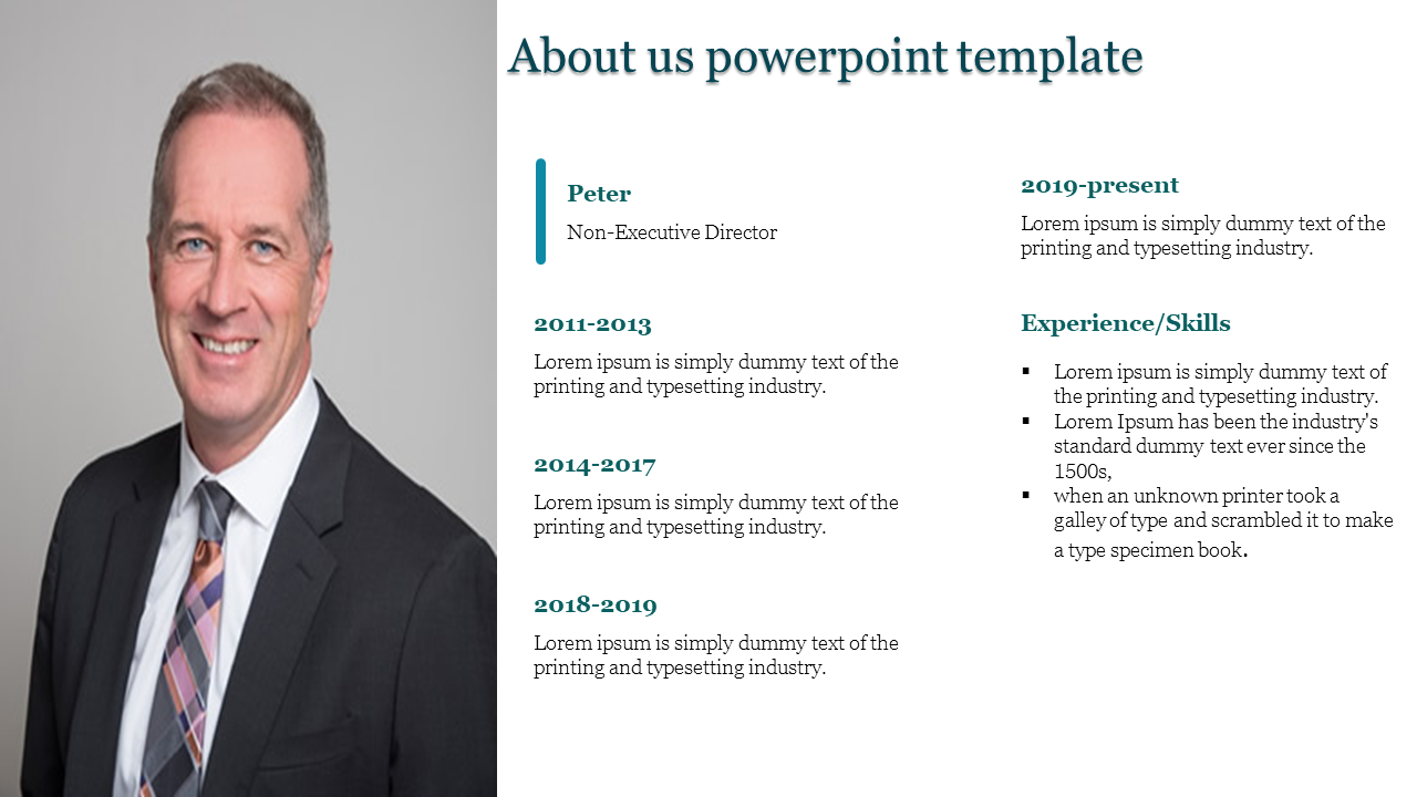 About Us PowerPoint Template With Five Node